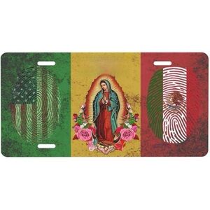 Mexico Flag License Plate America and Mexico Friendship Plates Car Front License